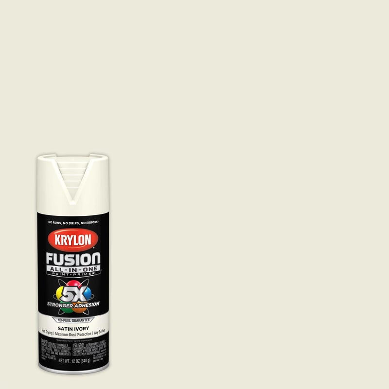 Krylon Fusion All-In-One Adhesive Spray Paint for Indoor/Outdoor Use, 12 oz, Ivory - Image 1